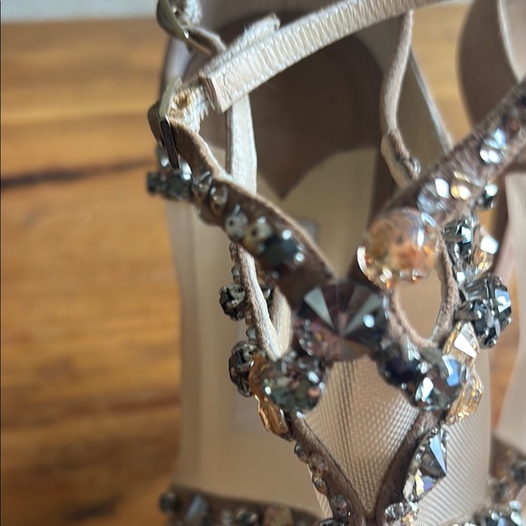 Jimmy Choo Tan Crystal Embellished Heels - Picture 7 of 9